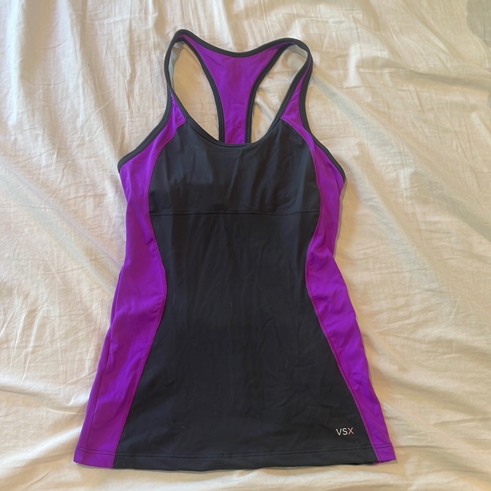 Victoria’s Secret VSX sexy sport Black and purple workout tank XS